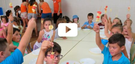 alimentación sana en el campamento