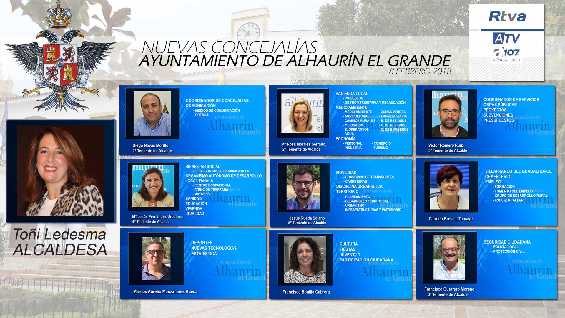 Nuevas Concejalías Ayuntamiento de Alhaurín el Grande (8 febrero 2018)