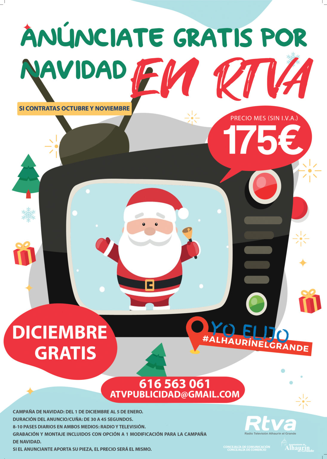 ‘Anúnciate gratis por Navidad’ con la campaña de publicidad de Radio Televisión de Alhaurín el Grande